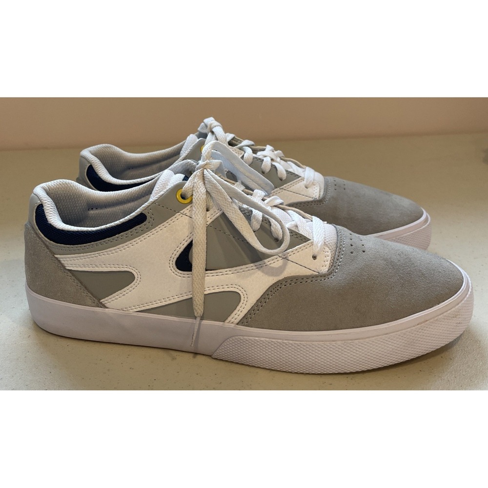 DC Kalis Vulc Skate Skateboarding Shoes Gray White Mens Size 10.5 Stoked EPC